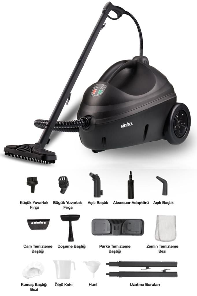 Sinbo SSC-6423 Çok Fonksiyonlu Buharlı Temizlik Makinası - Buharlı Temizleyici - SİYAH