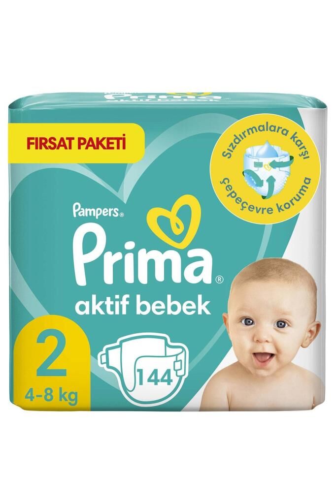 Prima Bb Aktif Bebek 2 Beden 144 Adet Aylık Fırsat Paketi 31750