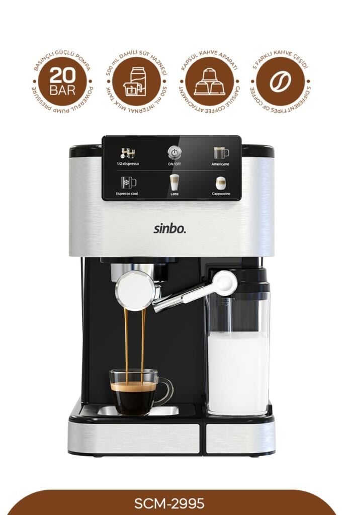 Sinbo SCM 2995 -Kapsül Kahve Aparatlı Espresso Makinesi
