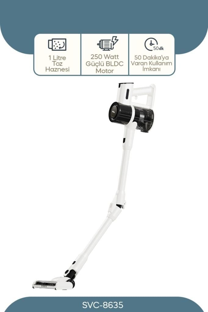 Sinbo Svc-8635 Bldc Motorlu Dikey Kablosuz Şarjlı Led Aydınlatmalı Süpürge