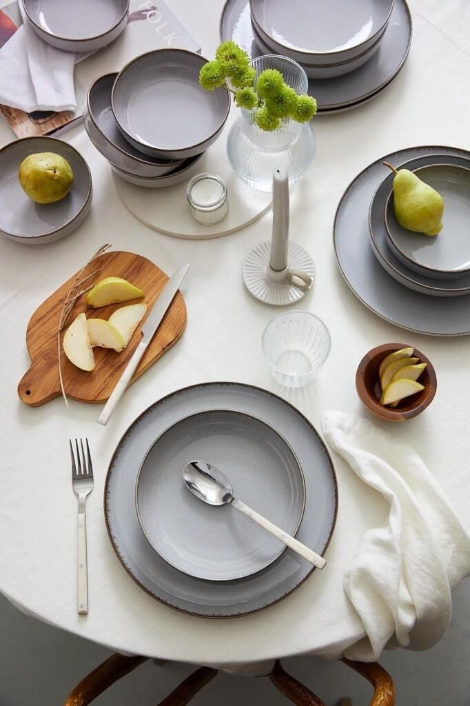 Kütahya Porselen Moderna 18 Parça 6 Kişilik Yemek Takımı Gri