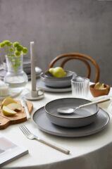 Kütahya Porselen Moderna 18 Parça 6 Kişilik Yemek Takımı Gri