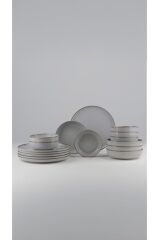 Kütahya Porselen Moderna 18 Parça 6 Kişilik Yemek Takımı Gri