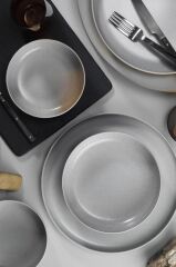 Kütahya Porselen Moderna 18 Parça 6 Kişilik Yemek Takımı Gri