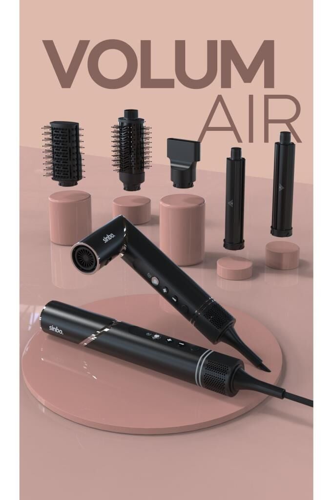 Sinbo Pro Airwrap Katlanabilir Multstyler Hava Üfleme 5 in 1 Saç Şekillendirici Bldc SHD-1720 Siyah