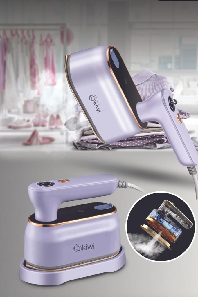 Kiwi 2'si 1 Arada Buharlı Ütü & Dikey Ütü Kırışık Giderici Portatif ***Mor*** Ksı-646
