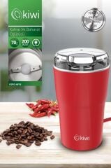 Kiwi Kspg-4819 Paslanmaz Çelik Kahve ve Baharat Öğütücü Kırmızı
