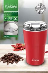Kiwi Kspg-4819 Paslanmaz Çelik Kahve ve Baharat Öğütücü Kırmızı