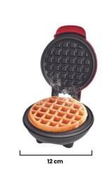 Kiwi MİNİ Ksm-2400W Yapışmaz Plakalı Waffle Makinesi Kırmızı
