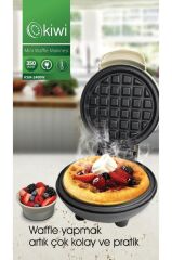 Kiw MİNİi Ksm-2400W Yapışmaz Plakalı Waffle Makinesi Krem