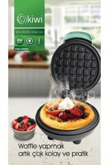 Kiwi MİNİ Ksm-2400W Yapışmaz Plakalı Waffle Makinesi Mavi