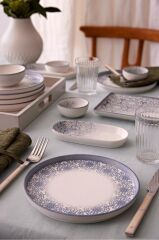 Kütahya Porselen Bone Nordic 15 Parça 6 Kişilik Kahvaltı Takımı Mavi