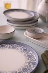 Kütahya Porselen Bone Nordic 15 Parça 6 Kişilik Kahvaltı Takımı Mavi