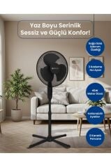 Bright Elegance Be-4116 16'' Katlanabilir Ayaklı Standlı Vantilatör Siyah