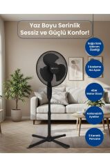 Bright Elegance Be-4116 16'' Katlanabilir Ayaklı Standlı Vantilatör Siyah