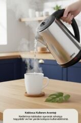 Sinbo SK-8026 1500 W 1.8 Lt Çelik Kettle Su Isıtıcı 360 Derece