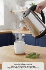 Sinbo SK-8026 1500 W 1.8 Lt Çelik Kettle Su Isıtıcı 360 Derece