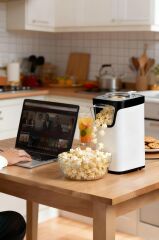 Kiwi KPM-7412 BEYAZ Patlamış Mısır Makinesi | Sıcak Hava Teknolojisi | Yağsız & Sağlıklı Atıştırmalık