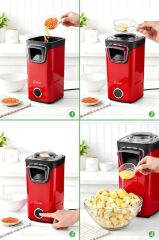 Kiwi KPM-7412 KIRMIZI Patlamış Mısır Makinesi | Sıcak Hava Teknolojisi | Yağsız & Sağlıklı Atıştırmalık