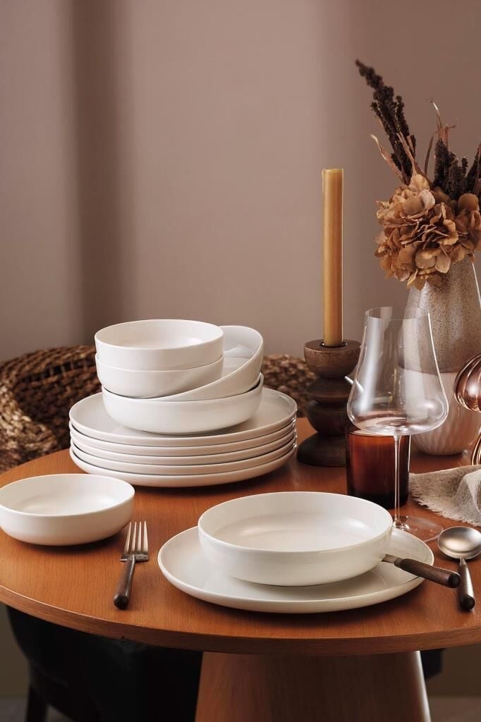 Kütahya Porselen Moderna 12 Parça 4 Kişilik Yemek Takımı Beyaz MOD12Y174045