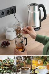 Kiwi KK-3334 Su Isıtıcı | 2.2L Paslanmaz Çelik, 360° Kablosuz, Gizli Rezistans