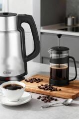 Kiwi KK-3334 Su Isıtıcı | 2.2L Paslanmaz Çelik, 360° Kablosuz, Gizli Rezistans