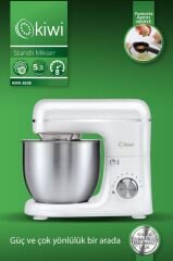 Kiwi Kmx-3638 Hamur Yoğurma & Stand Mikser 5,3 Lt 1300w 8 Hız Kademeli Mutfak Şefi Beyaz