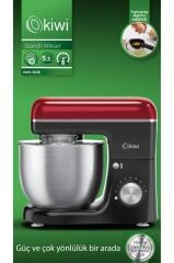 Kiwi Kmx-3638 Hamur Yoğurma & Stand Mikser 5,3 Lt 1300w 8 Hız Kademeli Mutfak Şefi Kırmızı
