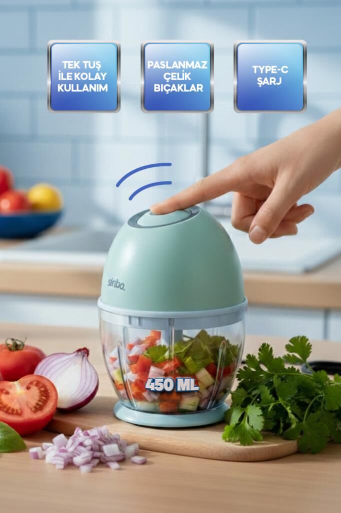 Sinbo SHB-7503 Şarjlı Kablosuz Rondo – Paslanmaz Çelik Bıçaklı
