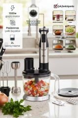 Sinbo SHB-7531 Çok Fonksiyonlu El Blender Seti | Doğrayıcı, Çırpıcı ve Rende Aparatlı