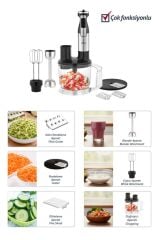 Sinbo SHB-7531 Çok Fonksiyonlu El Blender Seti | Doğrayıcı, Çırpıcı ve Rende Aparatlı