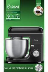 Kiwi Kmx-3638 Hamur Yoğurma & Stand Mikser 5,3 Lt 1300w Mutfak Şefi Siyah