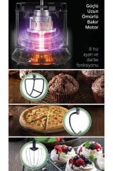 Kiwi Kmx-3638 Hamur Yoğurma & Stand Mikser 5,3 Lt 1300w Mutfak Şefi Siyah