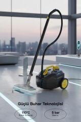 Sinbo 2000W 5 Bar Yüksek Basınçlı, 15 Başlıklı, 2 Lt, 110°C Profesyonel Buharlı Temizleyici SSC-6428