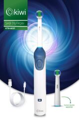 Kiwi KTB-6031 Şarjlı Döner ve Titreşim Başlıklı Diş Fırçası & Yedek Başlık | 600 mAh Li-Ion & IPX7