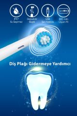 Kiwi KTB-6031 Şarjlı Döner ve Titreşim Başlıklı Diş Fırçası & Yedek Başlık | 600 mAh Li-Ion & IPX7