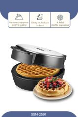 Sinbo SSM-2591 Belçika Tipi Waffle Makinesi – Yapışmaz Plaka, 4 Dilim Waffle, 1000W