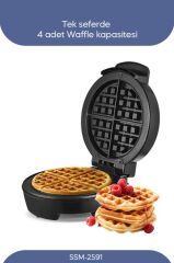 Sinbo SSM-2591 Belçika Tipi Waffle Makinesi – Yapışmaz Plaka, 4 Dilim Waffle, 1000W
