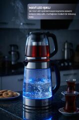 Sinbo STM-5990 2’si 1 Arada Çay Makinesi ve Kettle 2.0 L + 1.2 L Cam Demlik