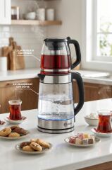 Sinbo STM-5990 2’si 1 Arada Çay Makinesi ve Kettle 2.0 L + 1.2 L Cam Demlik