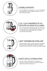 Sinbo STM-5990 2’si 1 Arada Çay Makinesi ve Kettle 2.0 L + 1.2 L Cam Demlik