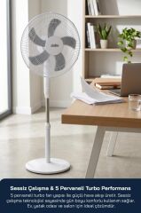 Sinbo SF-7705 Ayaklı Vantilatör 16 İnç 45W Sessiz Fan 3 Kademeli Yükseklik Ayarlı Güçlü