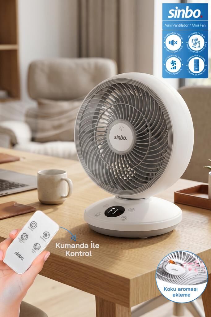 Sinbo SF-7702 MASAÜSTÜ KUMANDALI FAN