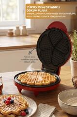 Sinbo SSM-2595 Waffle Makinesi 850W | 182 mm Yapışmaz Döküm Plaka Kırmızı | 5 Dilimli Waffle