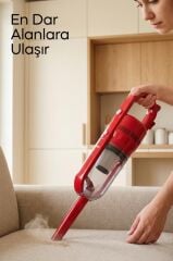 Sinbo SVC-8625 Kırmızı Dikey Elektrikli Süpürge Katlanır Borulu, El Süpürgesi, 800 ml Toz Hazneli