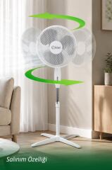 Kiwi KFAN-7417L Standlı Vantilatör | 3 Kademe & Salınım & 70 cm Stabil Taban BEYAZ