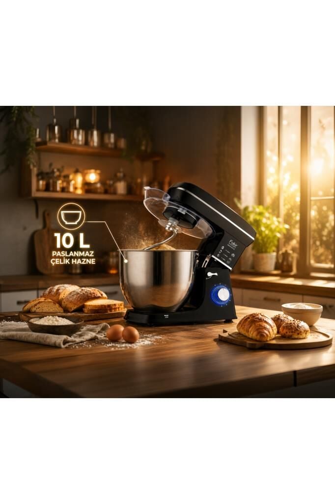 Maxychef Hamur Yoğurma & Stand Mikser 10 Lt 2000w Siyah