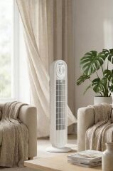 Aprilla AFAN-7429 Kule Tipi Vantilatör | 74 cm & 3 Kademe & 80° Salınım & Şık Tasarım