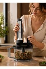 Fakir Multi Blend 1700 W Siyah El Blender Seti, Doğrayıcı, Çırpıcı, Rende ve Dilimleme Aparatlı