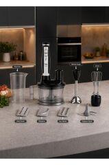 Fakir Multi Blend 1700 W Siyah El Blender Seti, Doğrayıcı, Çırpıcı, Rende ve Dilimleme Aparatlı